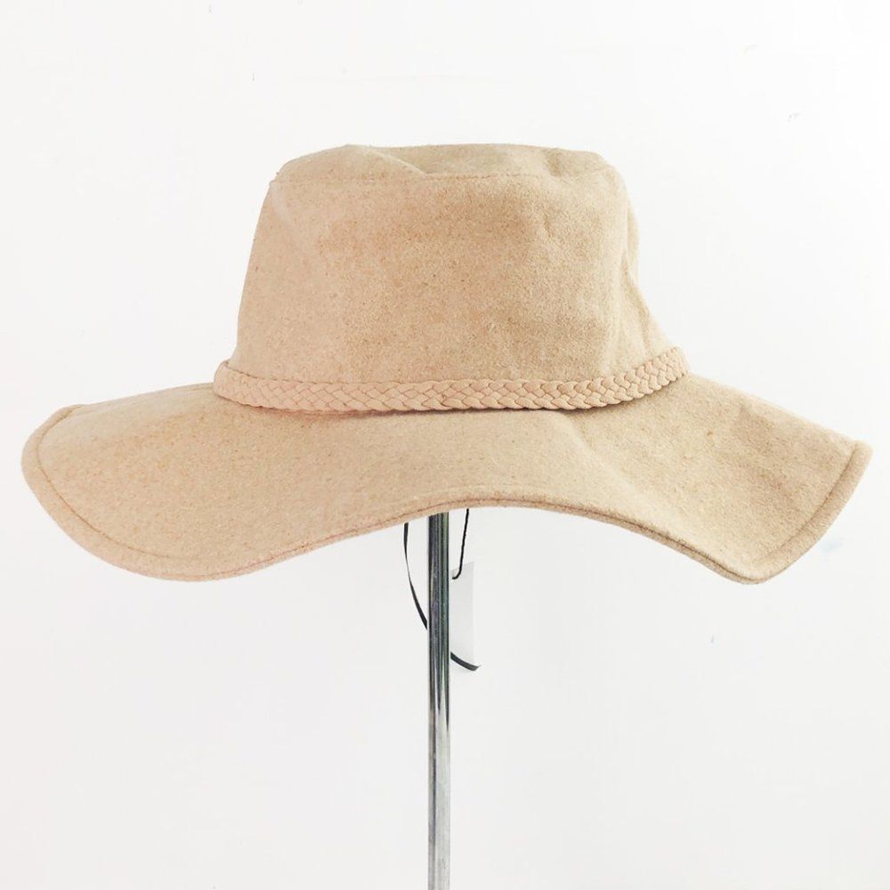 NWT ASN Hats Harper Adjustable Soft Felt Hat (M) Oatmeal Tan Camel Braid Lined - Picture 5 of 12